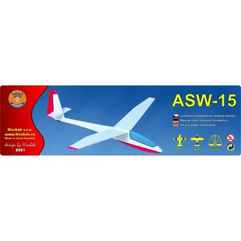 RC model letadla Hiesbök ASW-15 školní kluzák rozpětí 380mm Hiesb.