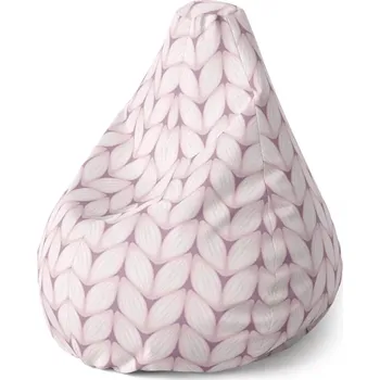 Sedací pytel Sablio Sedací vak Pear Bledě růžové pletení - 70 x 95 x 15 cm