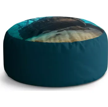 Taburet Sablio Taburet Circle Vrak dřevěné lodi na dně moře: 38x48 cm