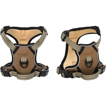 Postroj pro psa Hnědé nastavitelné kšíry pro psa s reflexními prvky, velikost M