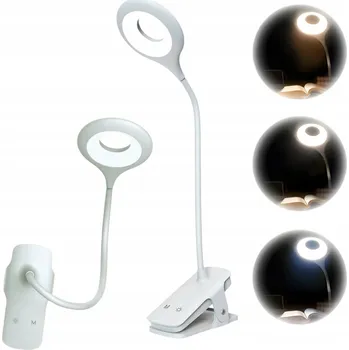Lampička Bezdrátová LED lampička na čtení s klipem Wozinsky USB-C bílá