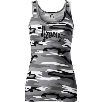 Dámské tričko Jezevčík - CZ - Dámské Maskáčové tílko - M ( Šedý maskáč )