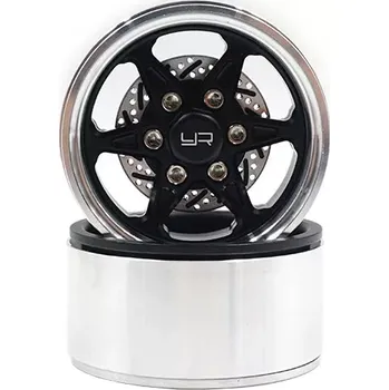 RC náhradní díl Yeah Racing 1.9 Aluminum CNC BXN 6 Spoke Beadlock Wheel Brake Rotor 2ks, Černé
