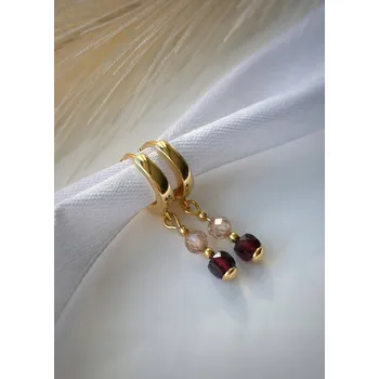 Náušnice Náušnice pozlacené s granátem a zirkony