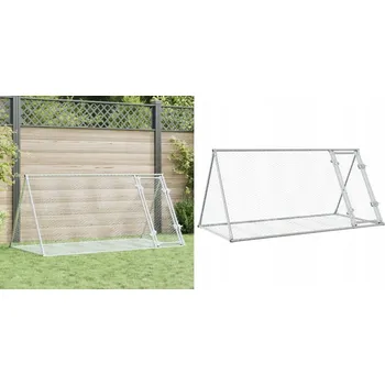 Klec pro králíky, stříbrná, 200x105x91 cm, ocel