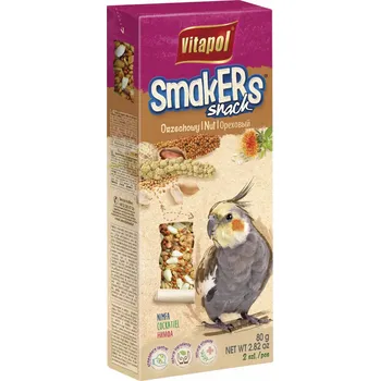 Krmivo pro ptáka Vitapol Smakers tyčinka pro andulky vlnkované s ořechy 2ks/90g