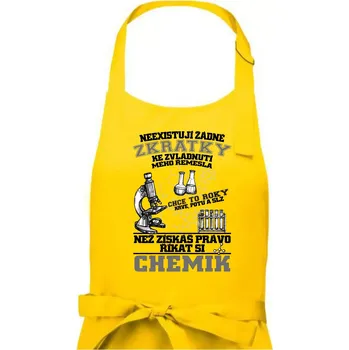 Kuchyňská zástěra Chemik zkratky - Dámská zástěra na vaření - Univerzální velikost ( Žlutá )