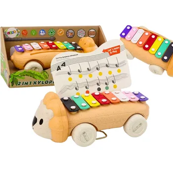 Hračka pro nejmenší Cymbálky Lev na kolečkách - Hudební nástroj pro děti - Barevné, edukativní