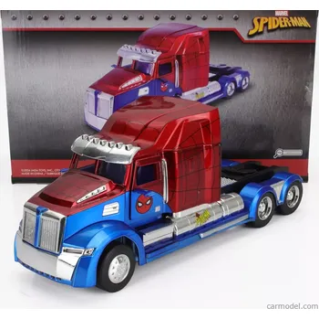 autíčko Jada Western star 57x Tractor Truck Spiderman 2009 1:24 Modrá Červená
