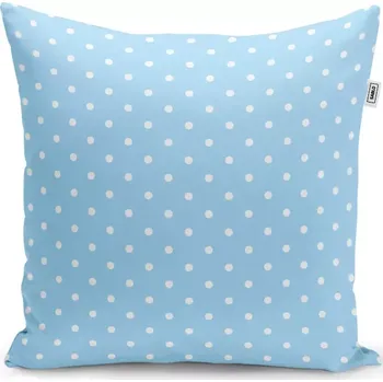 Polštář Sablio Polštář Bílé tečky na modré - 40x40 cm