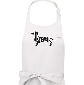 Kuchyňská zástěra Jezevčík - CZ - Dámská zástěra na vaření - Univerzální velikost ( Bílá )