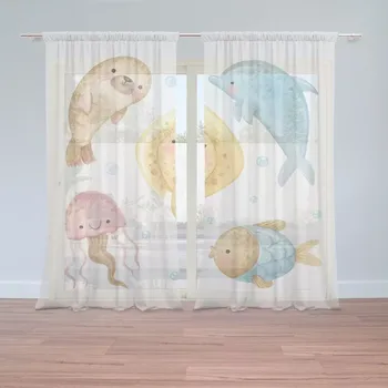 Záclona Sablio Záclony Podmořská parta: 2ks 150x250cm