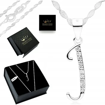 Náhrdelník STŘÍBRNÝ DÁMSKÝ NÁHRDELNÍK S PŘÍVĚSKEM PÍSMENE J 925 / DÁREK PRO DCERU VNUČKU