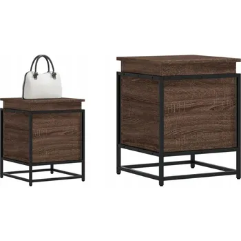 Úložný box Hnědý dub, Truhla s víkem, 40x40x51,5 cm