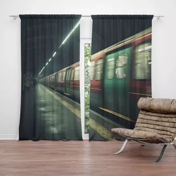 Závěs Sablio Závěs Metro v tmavé stanici: 2ks 140x250cm