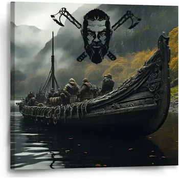 Obraz Sablio Obraz Vikingové Loď - 50x50 cm