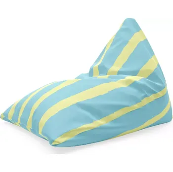 Sedací pytel Sablio Sedací vak Triangl Modrožluté pruhy: 120 x 100 x 100 cm