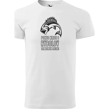 Pánské tričko Sablio Tričko s potiskem pro rybáře Pokud nejde o rybolov, tak nemám zájem - bílé 2XL