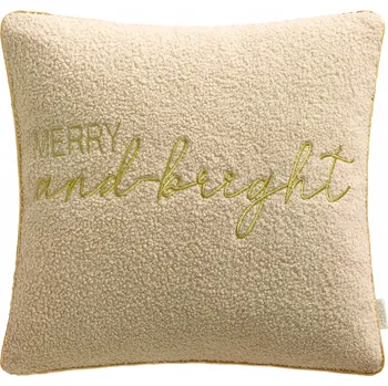 Povlak na dekorativní polštářek ROOM99 Dekorační povlak na polštář Merry&Bright Béžová 45x45 VÁNOČNÍ