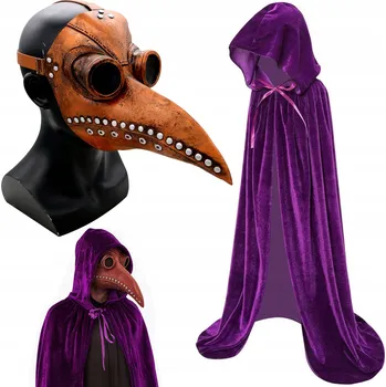 Karnevalový kostým KOSTÝM PŘEVLEK KOSTÝM MOROVÝ DOKTOR MOR PLÁŠŤ EPIDEMIE SADA