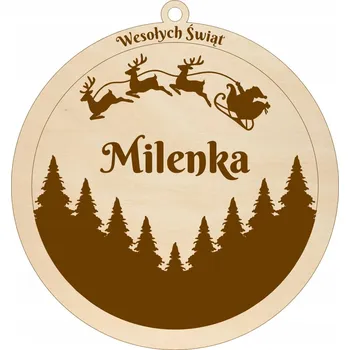 Vánoční dekorace DŘEVĚNÁ VÁNOČNÍ KOULE NA VÁNOČNÍ STROMEK S GRAVÍROVÁNÍM Mikuláš JMÉNO DÁREK VÁNOCE