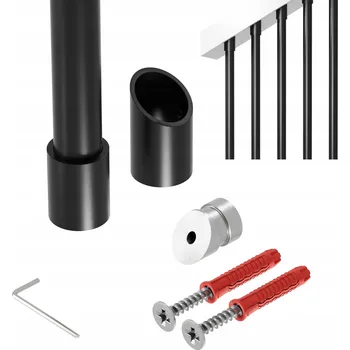 Zábradlí Zábradlí na šikmé schody 32 st. sloupek průměr 25 mm černé 295 cm Naxo