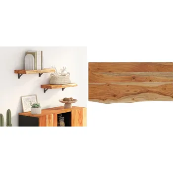 police 40x20x2 cm, Nástěnná police, 5 cm, akátové dřevo, přírodní hrana