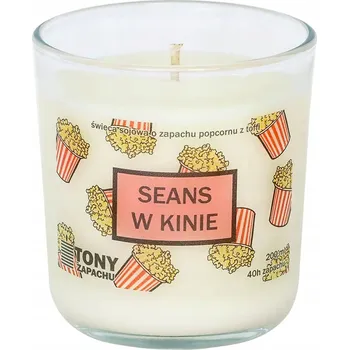 Svíčka Přírodní vonná sójová svíčka "Seance v kině" slaný popcorn s karamelem