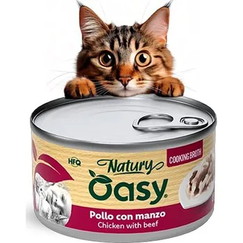 Krmivo pro kočku OASY NATURY JELLY KUŘE HověZÍ ŽELÉ PLECHOVKA MOKRÉ KRMIVO PRO KOČKY 85G