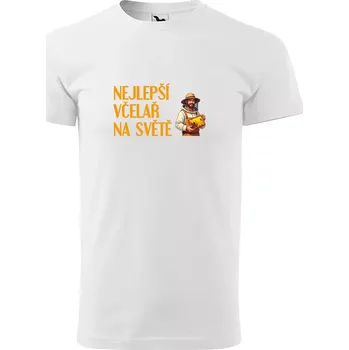 Pánské oblečení Sablio Tričko s potiskem Nejlepší včelař na světě - bílé S