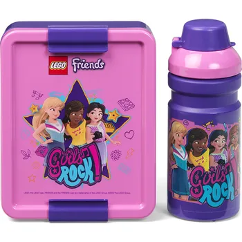 Svačinový box Sada lahev na pití a svačinový box LEGO Friends 390 ml