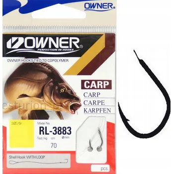 Rybářský háček Háčky na zem, háčky na plovák, s návazcem, s protihrotem Owner RL-3883 Kapr 8 ks