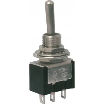 vypínač Přepínač páčkový 3pol./3pin (ON)-OFF-(ON)
