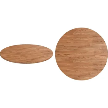 Konferenční stolek Masivní dub, Kulatý deska pro stolek, světle hnědá, 5 cm, Ø90x1