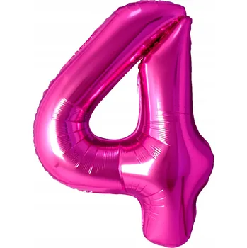 Balónek Fóliový balónek Číslice 4 FUCHSIOVÁ 100 cm (40 palců)