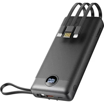 Powerbanka Powerbanka Veger C20 20000 mAh – USB-C, Lightning, Micro USB (Powerbanka Veger C20 s kapacitou 20000 mAh – vestavěné kabely USB-C, Lightning, Micro USB, rychlé nabíjení až 4 zařízení současně, LED displej)
