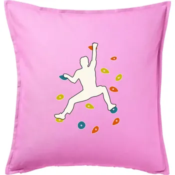 Polštář Bouldering lezec - Polštář 50x50 - 50x50 - Pouze potah ( Růžová )