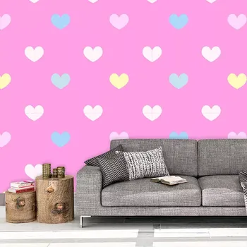 Tapeta Sablio Tapeta Srdce na růžové - 125x75 cm