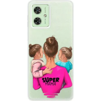 Pouzdro na mobilní telefon Silikonový obal iSaprio - Motorola Moto G54 5G - Super Mama - Two Girls (Silikonový obal, kryt a pouzdro iSaprio - Motorola Moto G54 5G - Super Mama - Two Girls - stylová ochrana telefonu, pružný TPU materiál, odolný UV potisk, česká výroba)