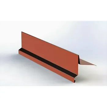 Střecha Závětrná lišta klasik horní s okapnicí r.š.333mm Al Hliník STORM 0.7mm lakovaný RAL 8004 cihlová dl.2m (Povrchová úprava STORM)