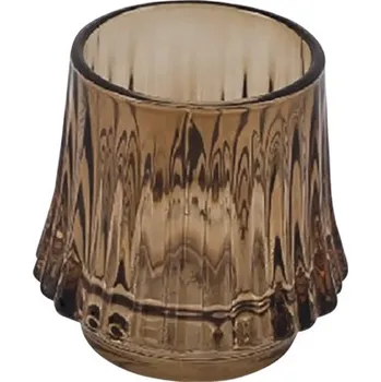 Svícen Svícen žebrovaný sklo hnědá 8x8x8 cm