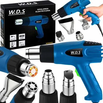 Horkovzdušná pistole HORKOVZDUŠNÁ PISTOLE ELEKTRICKÁ 2200W 2 RYCHLOSTI REGULACE TEPLOTY 380-600C + 4 TRYSKY