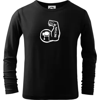 Chlapecké tričko Beton svaly - Triko dětské Long Sleeve - 158 cm/12 let ( Černá )