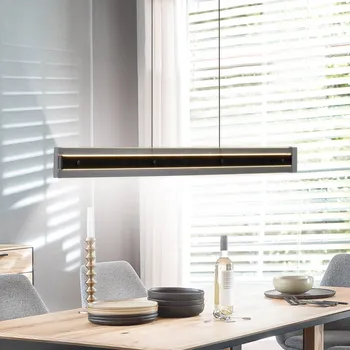 Schöner Wohnen LED závěsné světlo Lena, černá, stmívatelné, Lift - Baldachin – délka 35 cm, šířka 8 cm, výška 5 cm černá, kouřově šedá LED 32 W celkem - Doprava zdarma