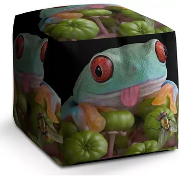 Taburet Sablio Taburet Cube Veselá žába: 40x40x40 cm