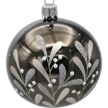 Vánoční ozdoba Skleněná vánoční ozdoba 7 cm x 7 cm x 8,5 cm hnědá