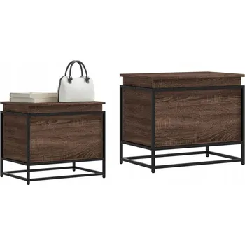 Úložný box Hnědý dub, Truhla s víkem, 60x40x51,5 cm