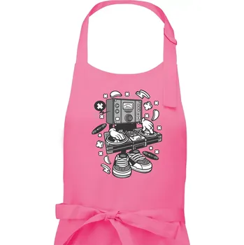 Kuchyňská zástěra DJ metr - Pánská zástěra na vaření - Univerzální velikost ( Růžová )