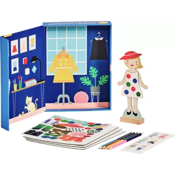 Magnetická kreslící tabulka Petit Collage Magnetické oblékání šatů - poškozený obal