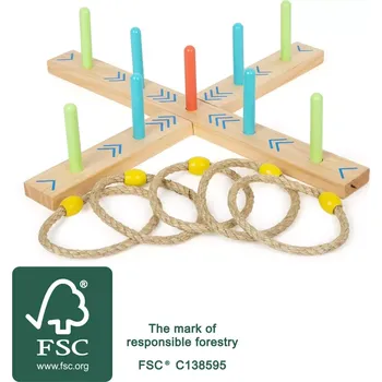Dřevěná hračka Small Foot Házení kruhů Active - poškozený obal